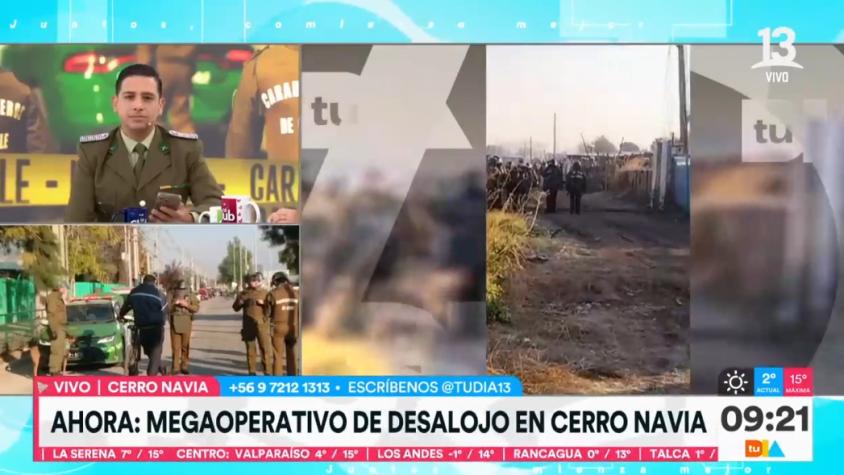 Son más de 100 familias: Carabineros realiza megaoperativo para desalojar toma en Cerro Navia 
