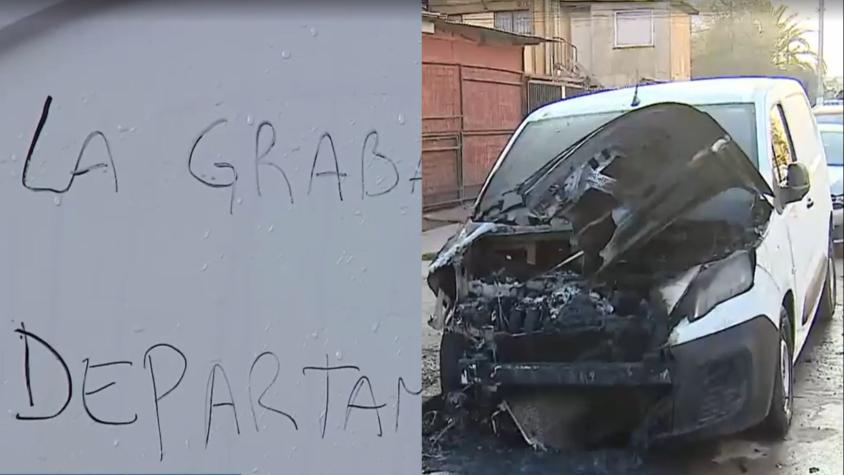 Habría sido por celos de ex pareja: Queman y rayan furgón en Maipú