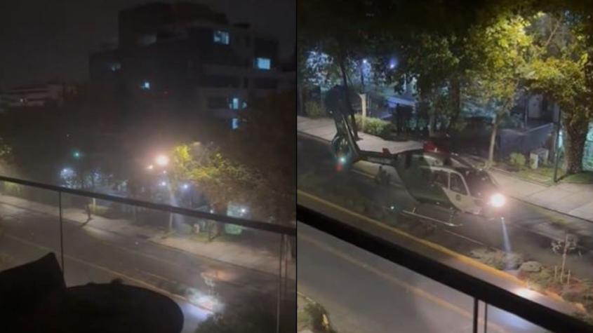 Helicóptero aterrizó en plena avenida de Providencia para trasladar a dos carabineros lesionados