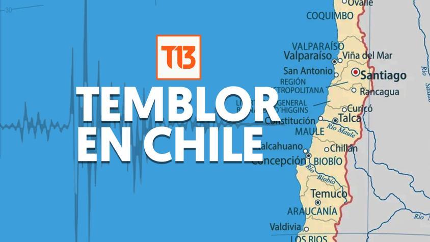 Se registra temblor en la región de Valparaíso