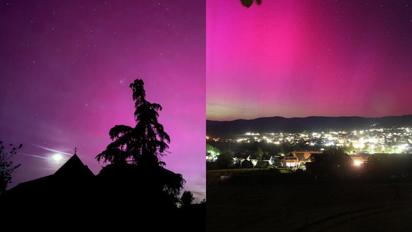 ¿Se podrán ver en Chile?: Auroras boreales sorprendieron en varios países de Europa por la tormenta solar