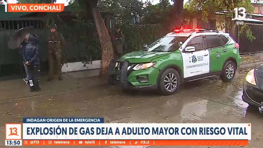 Adulta mayor queda en riesgo vital tras explosión de gas en Conchalí