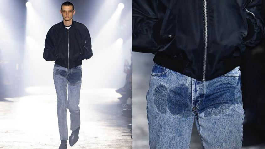 Jeans que parecen orinados irrumpen en la moda europea y rápidamente se agotaron: Costaban casi 500 mil pesos