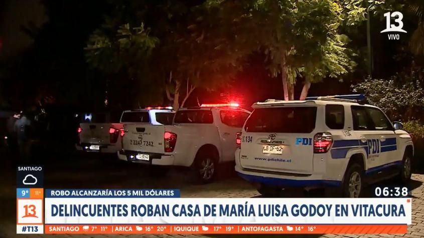 Avalúo fue de más de 5 mil dólares: PDI entrega detalles sobre robo a María Luis Godoy