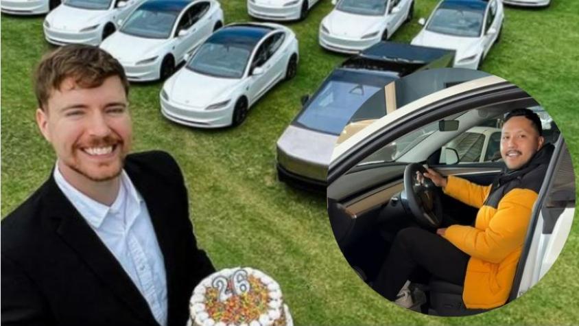 Chileno que ganó Tesla de MrBeast rechazó quedarse con auto: Recibirá $30 millones