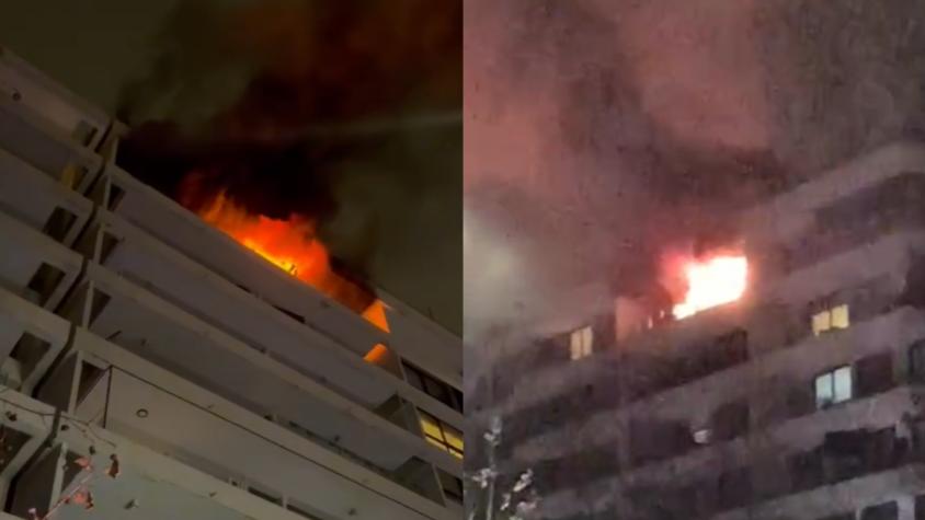 Incendio se registra en edificio en Las Condes