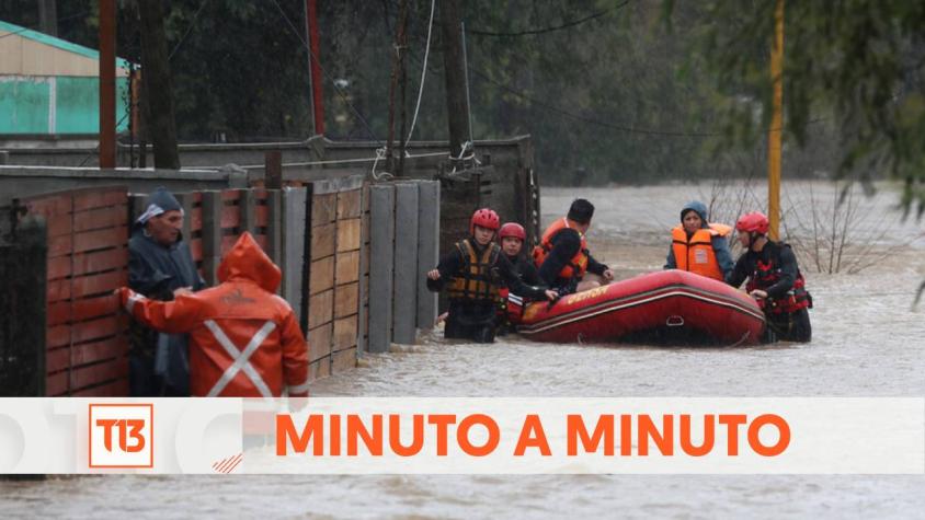 Minuto a minuto | Reportan 2 mil casas inundadas en Curanilahue por sistema frontal