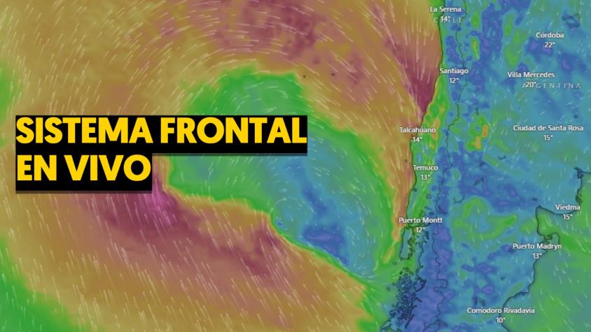 Sistema frontal: Mira EN VIVO el paso de las lluvias por la zona centro sur del país