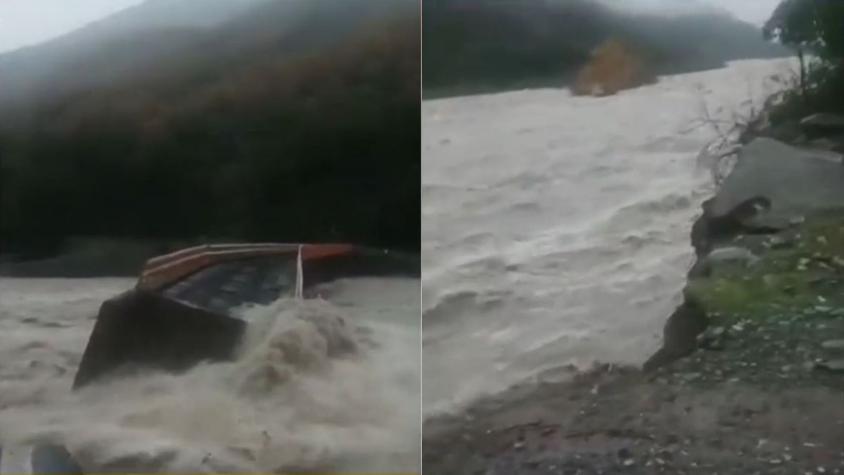 MOP retiró puente provisorio en Chupallar por riesgo de crecida de río: había sido instalado el año pasado