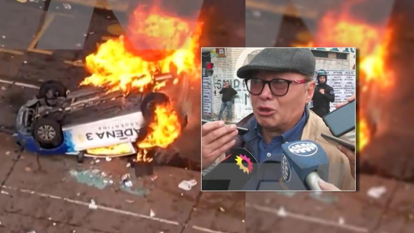 "Estando yo ahí...": El angustiante relato del periodista al que le quemaron el auto en los disturbios de Argentina