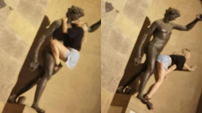 Indignación por turista que se subió a estatua y simuló posturas sexuales en Italia: Arriesga ser vetada de la ciudad