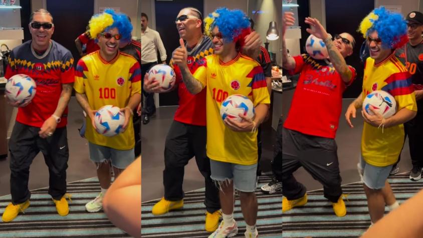 Tras paso de Colombia a la final: Feid y Ryan Castro festejaron en el camarín de la selección
