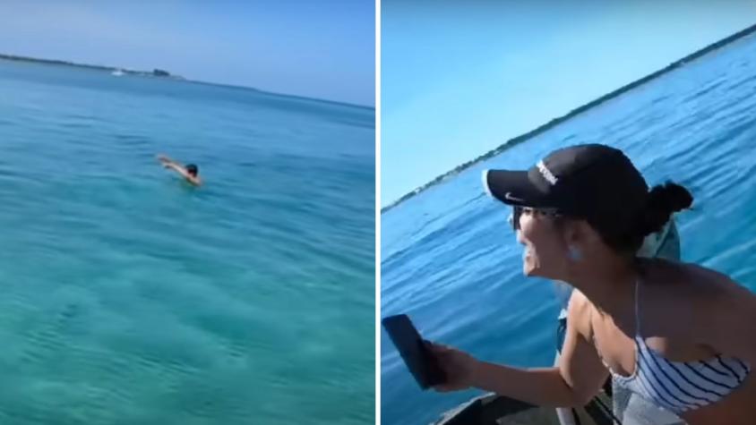 Hombre se viralizó al escapar nadando para evitar darle la clave de su celular a su novia: terminó arrestado