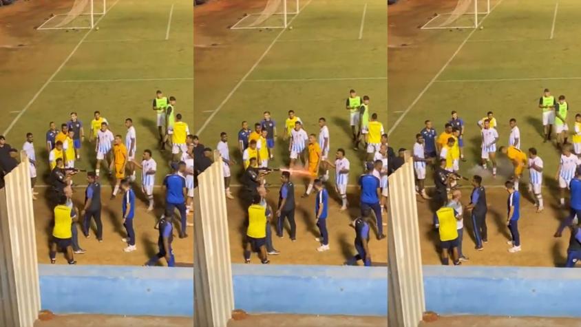 Policía le disparó en la pierna a un futbolista en plena cancha de Brasil