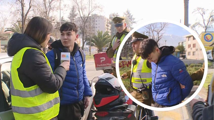 Joven fue detenido por adulterar la patente de su moto: Habría sido una broma de sus amigos