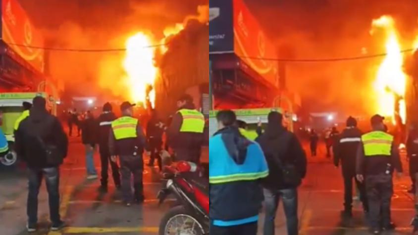 Reportan incendio en locales comerciales de mercado Lo Valledor