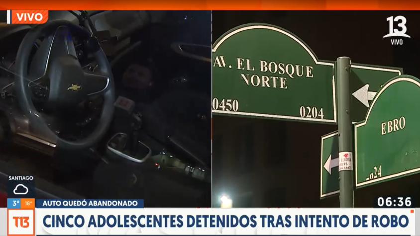 Habrían robado tres vehículos esta noche: Cinco menores detenidos tras intento de robo en Las Condes
