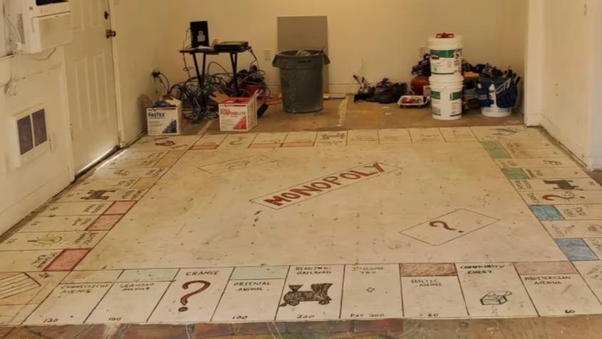 Encuentran tablero gigante de Monopoly al quitar alfombra para renovar su casa