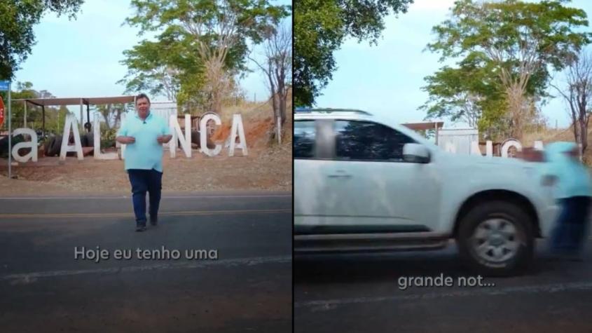 Alcalde brasileño se hace viral al ser "atropellado" mientras grababa video