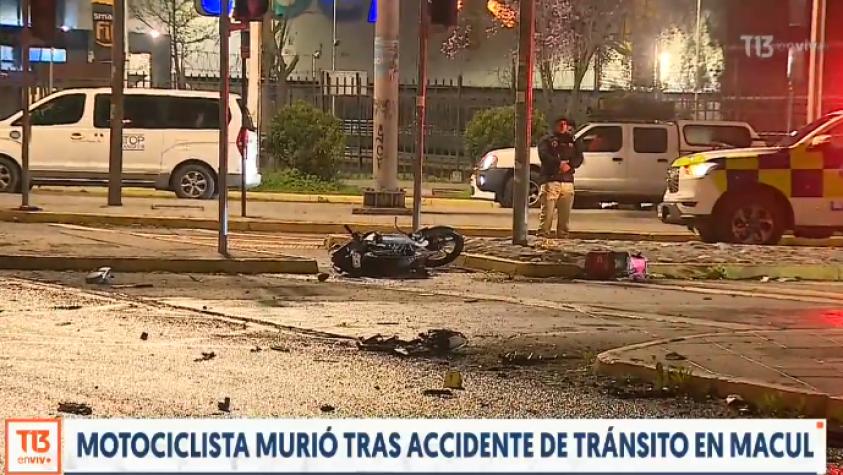 Motociclista murió tras accidente de tránsito en Macul