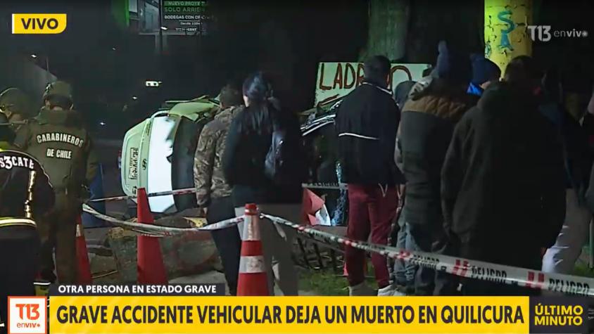 El automóvil tenía encargo por robo: Grave accidente vehicular deja un muerto en Quilicura