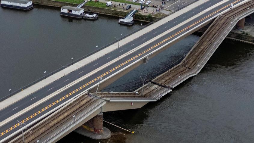 Impactante VIDEO: Puente de la ciudad alemana de Dresde se derrumbó sorpresivamente