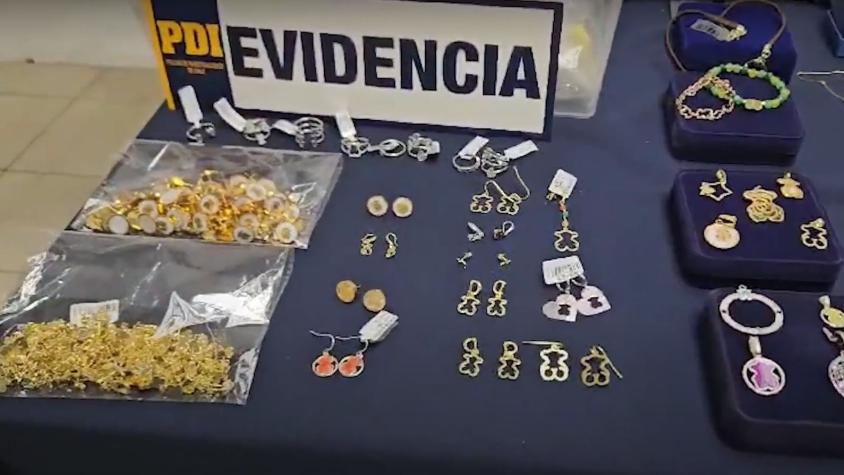 PDI incauta $500 millones en joyas falsificadas: Las vendían en "reconocido mall del sector oriente"