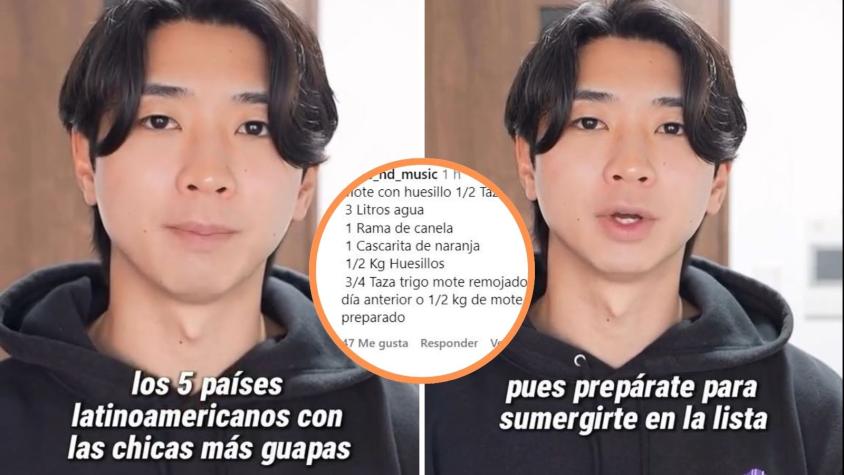 Tiktoker japonés armó su lista de “las chicas más guapas” y chilenas no perdonaron: lo llenaron de recetas