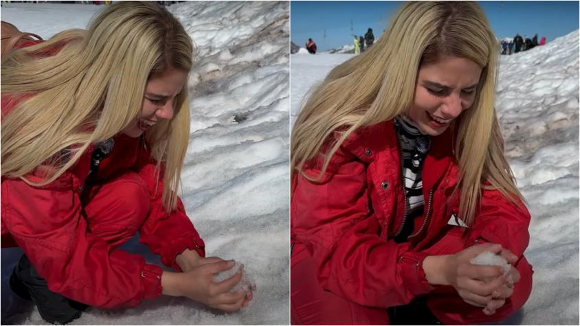 Cubana que vive en Chile cumplió su sueño de conocer la nieve y esta fue su reacción: "Es igualito al refrigerador"