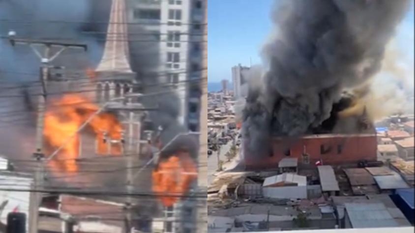 Incendio consumió Parroquia de San Antonio de Padua en Iquique: Era monumento nacional