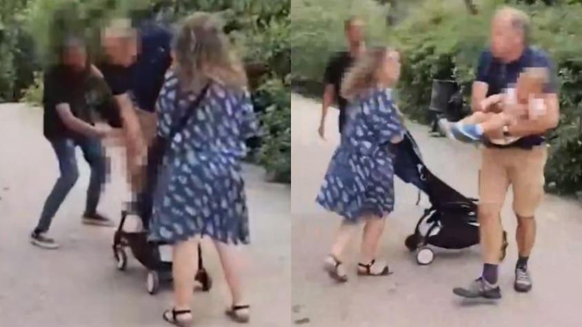 VIDEO | Salvaje agresión en parque de Barcelona: hombre abofeteó a una bebé que paseaba con su familia