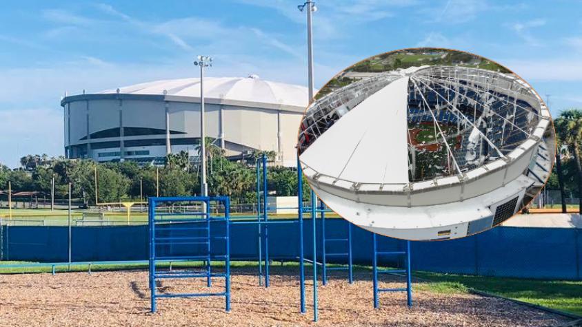 Milton despedaza el techo del estadio de béisbol de los Tampa Bay Rays: impresionante registro captado desde un dron