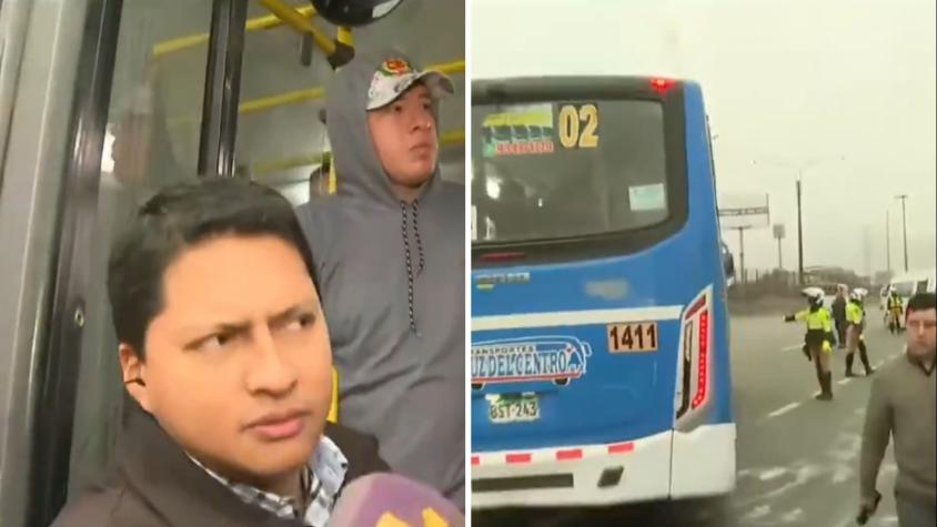 Insólito: Reportero queda atrapado en pleno despacho en un bus en Perú