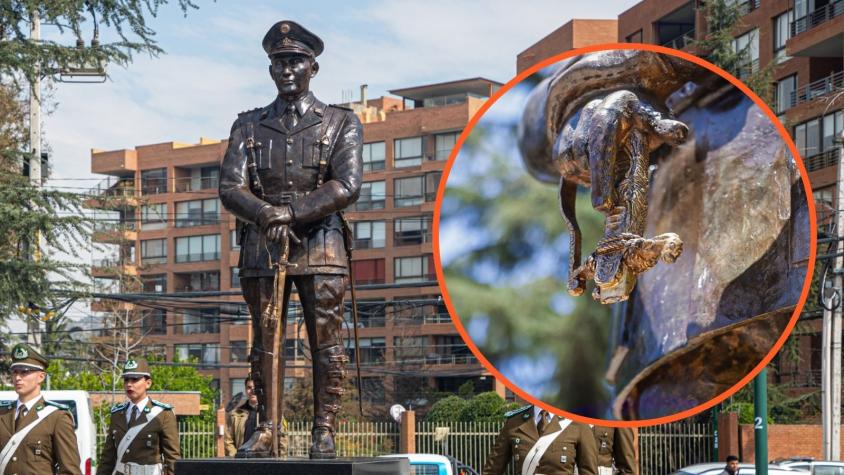 Roban espada a estatua de teniente Hernán Merino en Lo Barnechea