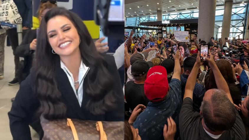 Emilia Dides llegó a Chile: así fue su caótico arribo al aeropuerto de Santiago donde la esperaban cientos de fans