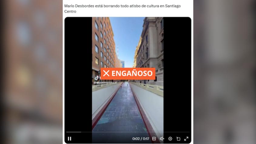 [ENGAÑOSO] Mario Desbordes “está borrando todo atisbo de cultura en Santiago” al pintar mural de Paseo Bandera