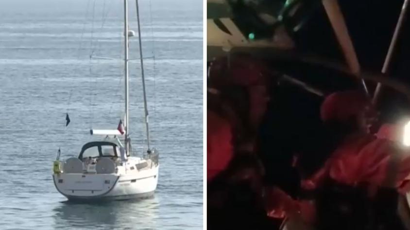 Logran rescatar velero perdido en alta mar con cinco tripulantes en Viña del Mar Logran rescatar velero perdido en alta mar con cinco tripulantes en Viña del Mar