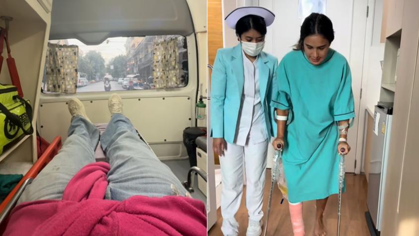Influencer chilena fue atropellada por militares en Tailandia: “Se me olvidó que los autos en Tailandia andan al revés" 
