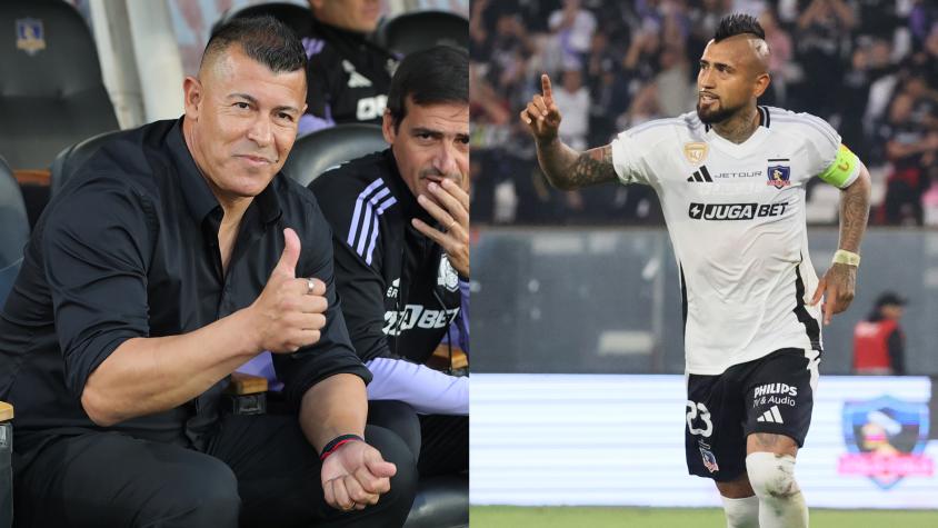 Se robó las miradas: El gesto de Arturo Vidal con Jorge Almirón en el partido de Colo Colo ante Unión Española
