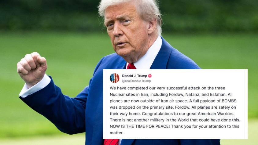 El mensaje con el que Donald Trump confirmó bombardeo a bases nucleares en Irán El mensaje con el que Donald Trump confirmó bombardeo a bases nucleares en Irán