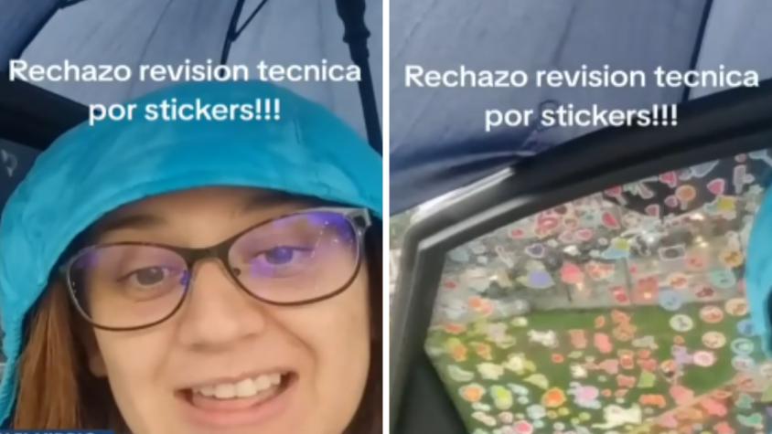 Conductora denuncia que le rechazaron la revisión técnica por stickers pegados por su hija: esto dice la ley