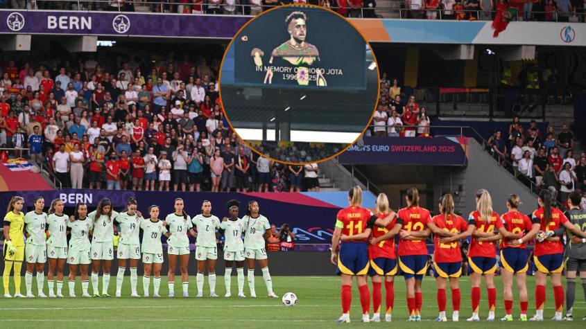 VIDEO | El doloroso minuto de silencio a Diogo Jota en el partido de Portugal en la Eurocopa femenina
