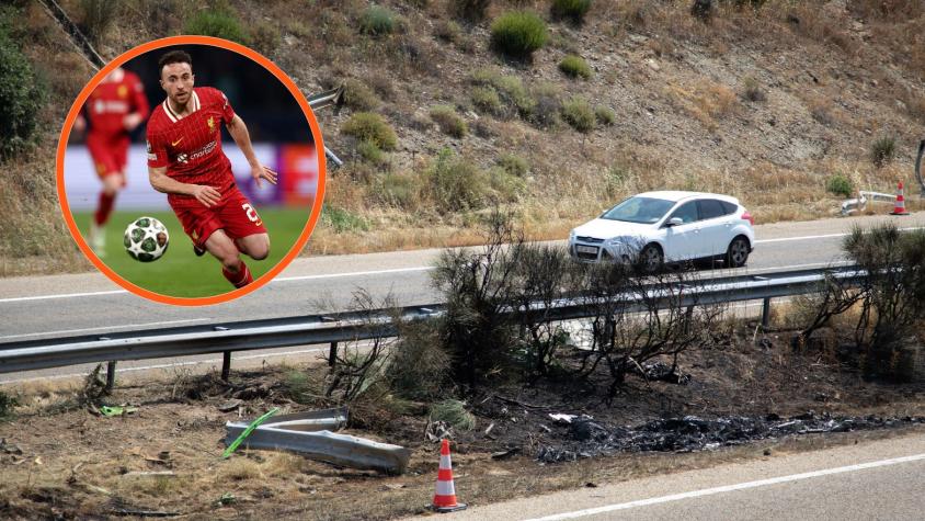 El auto volcó y se quemó: Las impactantes imágenes del lugar del accidente donde murió Diogo Jota