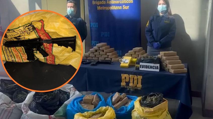 PDI incauta más de 240 kilos de droga y arma robada a la policía argentina en Santiago PDI incauta más de 240 kilos de droga y arma robada a la policía argentina en Santiago