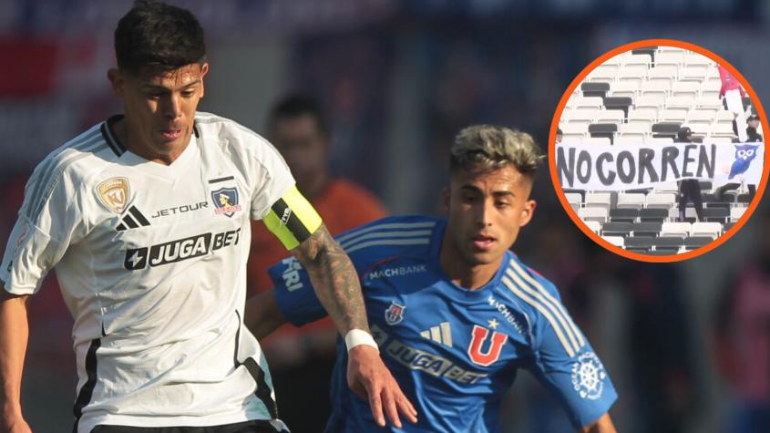 "Los grandes no corren...": Hinchas de Colo-Colo calientan el Superclásico burlándose de la U con lienzo "Los grandes no corren...": Hinchas de Colo-Colo calientan el Superclásico burlándose de la U con lienzo
