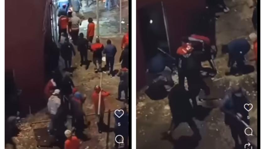 VIDEO | ¿Estaba planeado? Difunden impactantes imágenes de hinchas de Independiente sacando palos y fierros del estadio