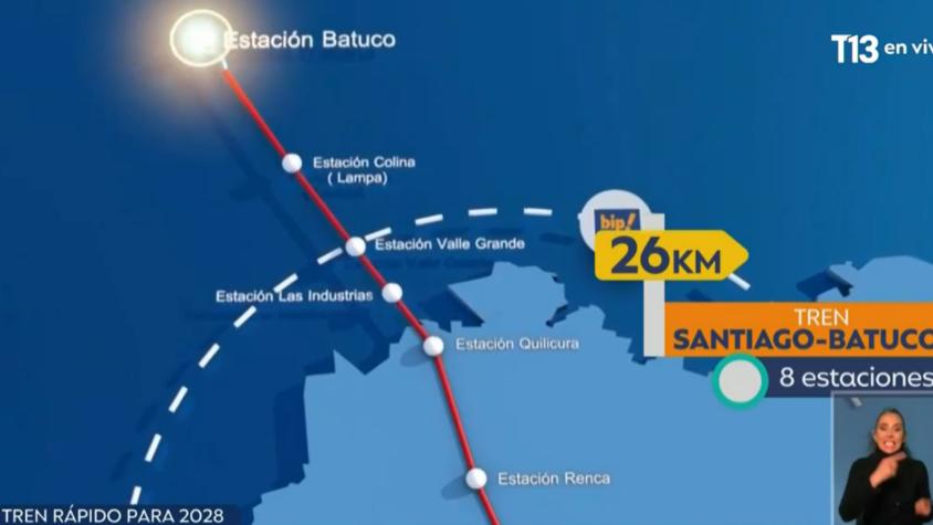 Nuevo tren rápido permitirá llegar desde Lampa a Santiago en solo 24 minutos