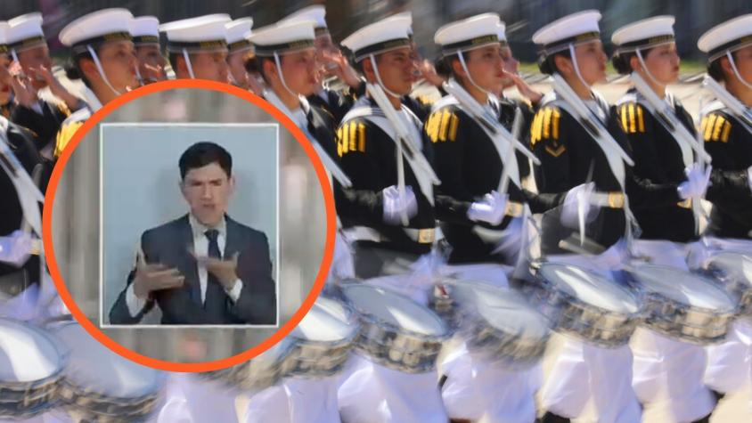 "Dándolo todo": La comentada participación del intérprete de señas en la transmisión de la Parada Militar 2025