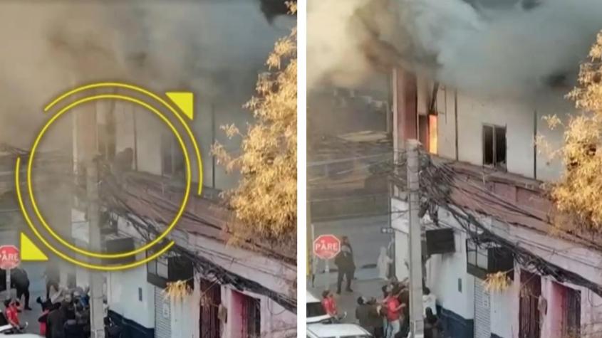 VIDEO | Así fue el dramático escape de dos personas entre las llamas en incendio de Independencia