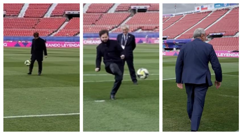 VIDEO | La clavó al ángulo: Pdte. Boric le marca un golazo a Pablo Milad en la previa del Mundial Sub 20